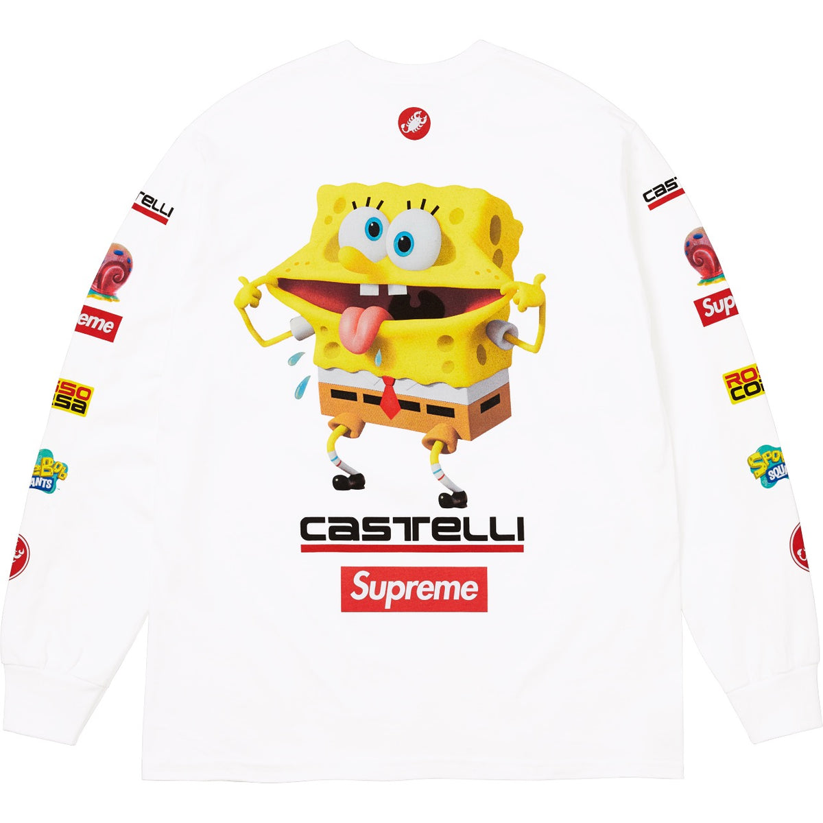 SUPREME X CASTELLI SPONGEBOB LONG SLEEVE castelli blanc dos
