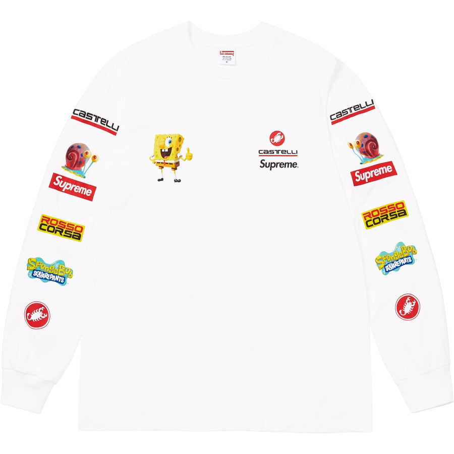 SUPREME X CASTELLI SPONGEBOB LONG SLEEVE castelli blanc face