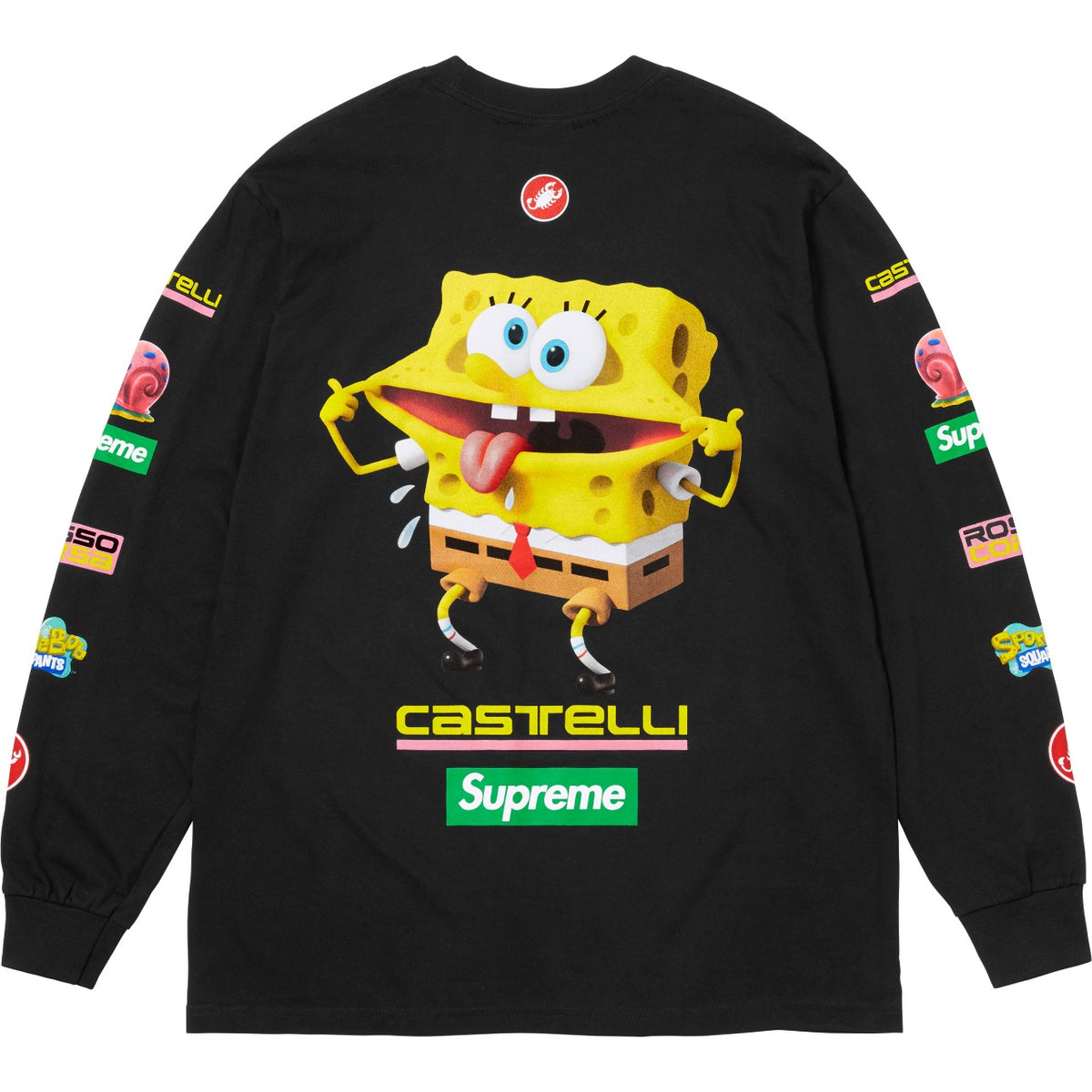 SUPREME X CASTELLI SPONGEBOB LONG SLEEVE castelli noir dos