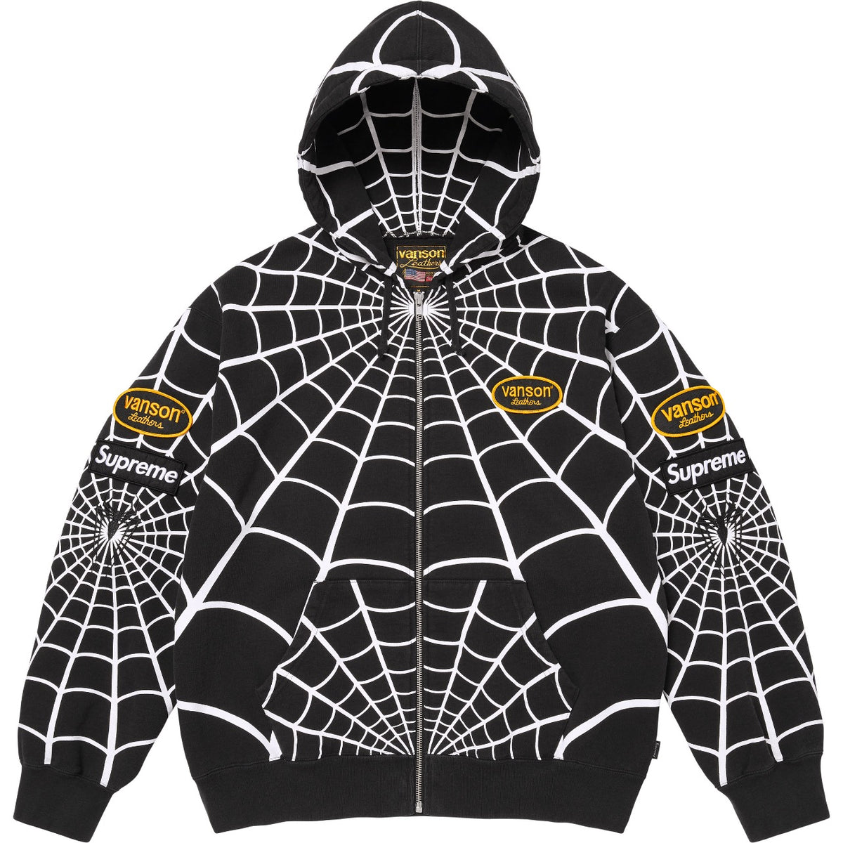 SUPREME X VANSON SPIDER WEB ZIP HOODIE