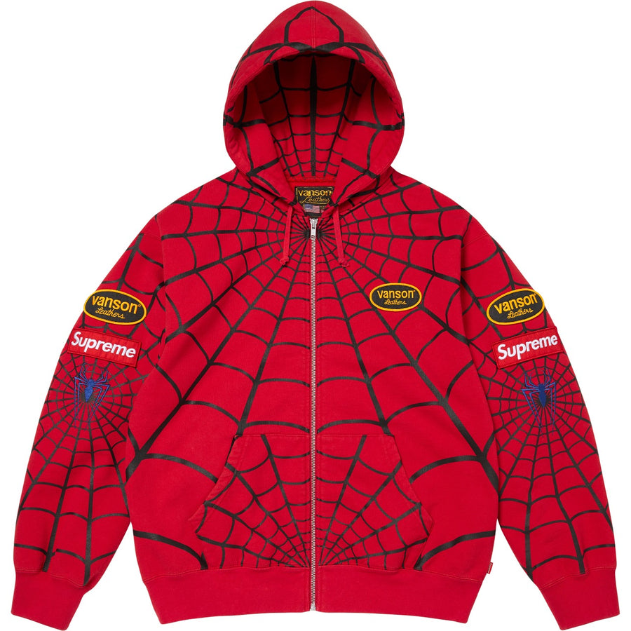 SUPREME X VANSON SPIDER WEB ZIP HOODIE