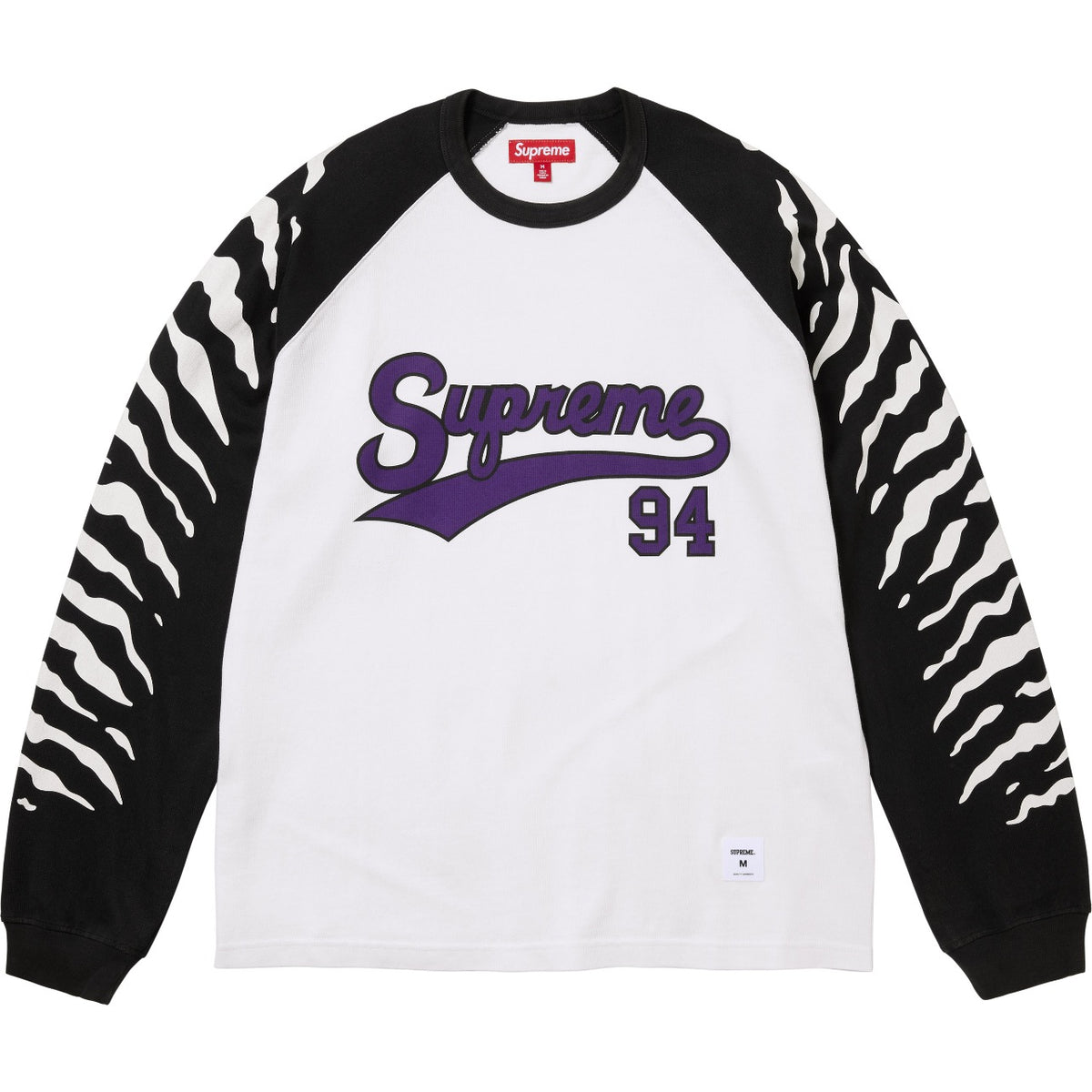 SUPREME TIGER STRIPE 94 LONG SLEEVE tiger-blanc-avant