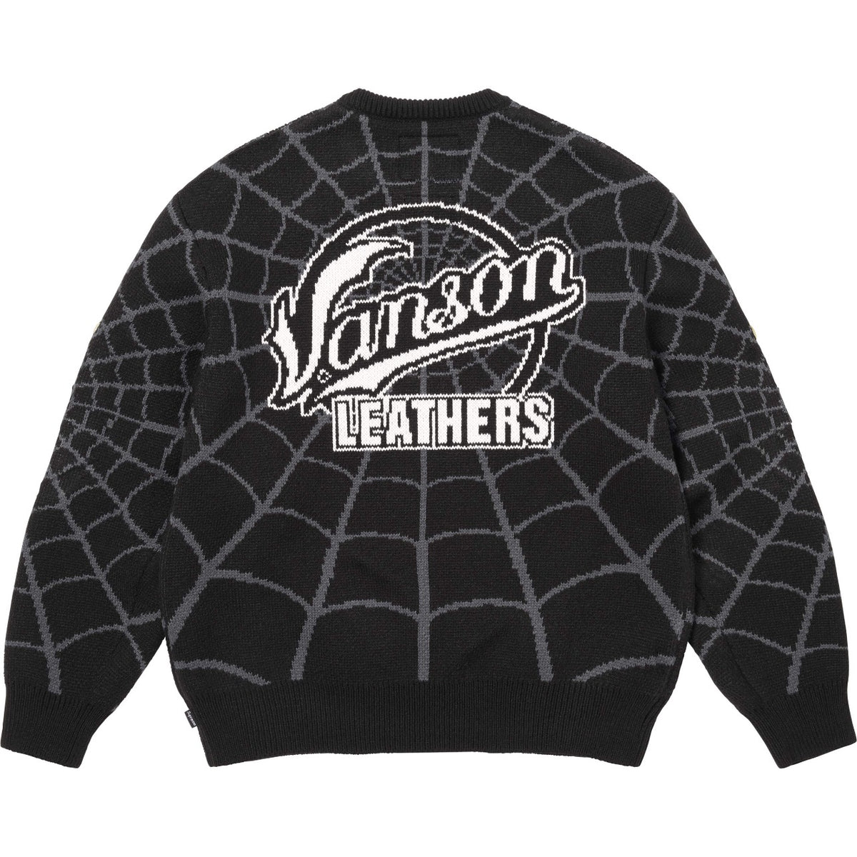 SUPREME X VANSON SPIDER WEB KNIT SWEATER vanson-knit-noir-dos