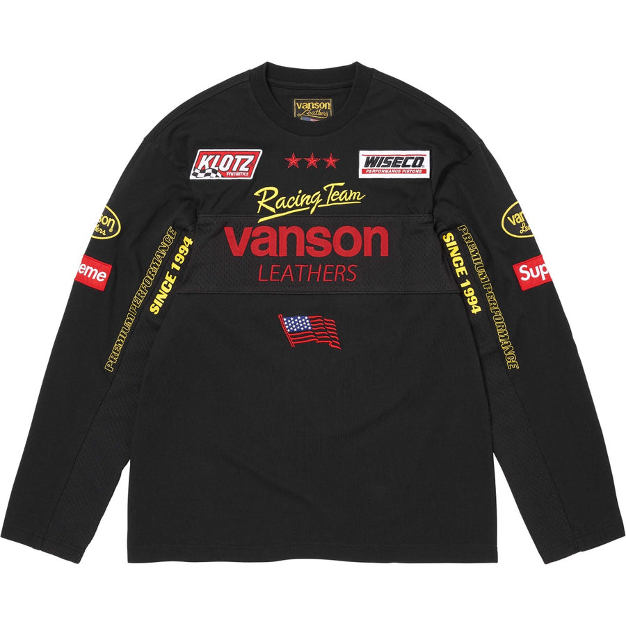 SUPREME X VANSON RACING TEAM LONG SLEEVE vanson-racing-noir-avant